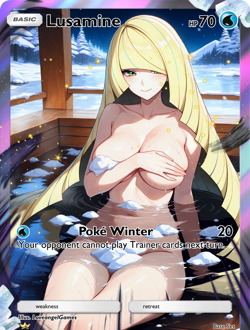 LoveangelGames-Season 4- Custom Card- Waifu Universe-Lusamine-Poke Winter - Image 1