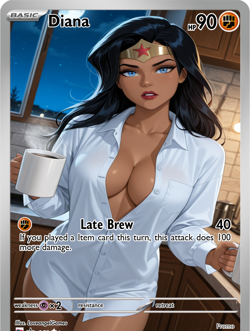 LoveangelGames-Season 2- Custom Card- Waifu Universe-Diana Late Brew - Image 1