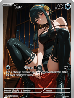 LoveangelGames-Season 2- Custom Card- Waifu Universe-Yor Silent Rose - Image 1