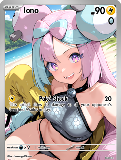 LoveangelGames-Season 2- Custom Card- Waifu Universe-Iono Poke Shock - Image 1