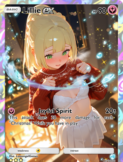 LoveangelGames-Season 2- Custom Card- Waifu Universe- Lillie-Days of Christmas - Image 1