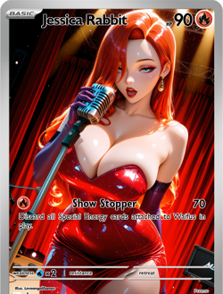 LoveangelGames-Season 2- Custom Card- Waifu Universe-Jessica Rabbit Show Stopper - Image 1