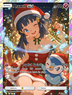 LoveangelGames-Season 2- Custom Card- Waifu Universe- Dawn-Days of Christmas - Image 1