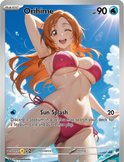 LoveangelGames-Season 2- Custom Card- Waifu Universe-Orihime Splash - Image 1