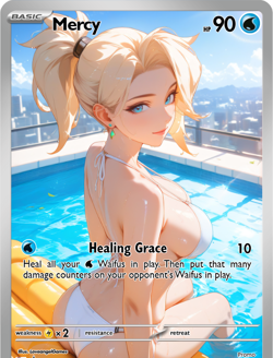 LoveangelGames-Season 2- Custom Card- Waifu Universe- Mercy Grace - Image 1