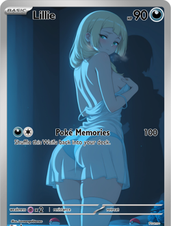 LoveangelGames-Season 2- Custom Card- Waifu Universe-Lillie Poke Memories - Image 1