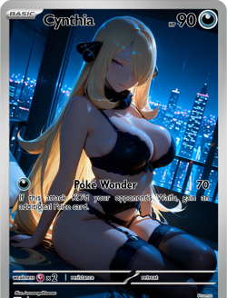 LoveangelGames-Season 2- Custom Card- Waifu Universe-Cynthia Poke Wonder - Image 1