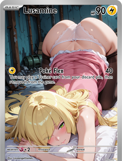 LoveangelGames-Season 2- Custom Card- Waifu Universe-Lusamine Poke Flex - Image 1