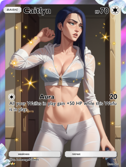 LoveangelGames-Season 4- Custom Card- Waifu Universe-Caitlyn-Aura - Image 1