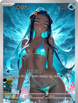 LoveangelGames-Season 2- Custom Card- Waifu Universe-Nessa Poke Tide - Image 1