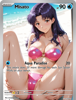 LoveangelGames-Season 2- Custom Card- Waifu Universe-Misato Sunsplash - Image 1