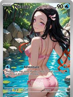 LoveangelGames-Season 2- Custom Card- Waifu Universe- Nezuko Adventure - Image 1
