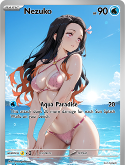 LoveangelGames-Season 2- Custom Card- Waifu Universe-Nezuko Sunsplash - Image 1