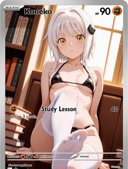 LoveangelGames-Season 2- Custom Card- Waifu Universe-Koneko Study Lesson - Image 1