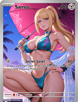LoveangelGames-Season 2- Custom Card- Waifu Universe-Samus Secret Level - Image 1