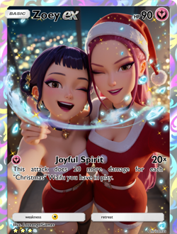 LoveangelGames-Season 2- Custom Card- Waifu Universe- Zoey-Days of Christmas - Image 1