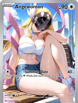 LoveangelGames-Season 2- Custom Card- Waifu Universe-Angewomon Summon Date - Image 1