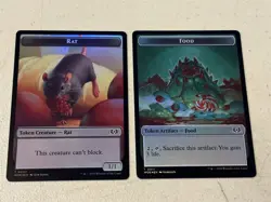 2 x mtg foil token Rat // Food, 0007/0011, Wilds of Eldraine, unplayed - Image 2