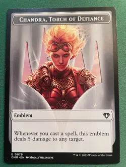MTG {Chandra, Torch of Defiance Emblem} // {Wizard Token} - Commander Masters - Image 1