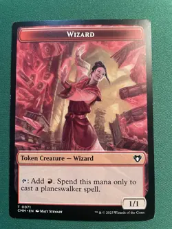 MTG {Chandra, Torch of Defiance Emblem} // {Wizard Token} - Commander Masters - Image 2