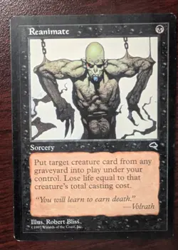 Reanimate Tempest MTG Lightly Played (LP) Magic Regular Black - Image 1