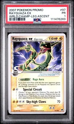 PSA 1 PR Rayquaza ex 97/101 Pokemon Promo World Championships Legendary Ascent - Image 2