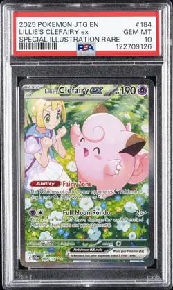 2025 POKEMON JTG EN-JOURNEY TOGETHER #184 LILLIE'S CLEFAIRY EX PSA 10 - Image 1