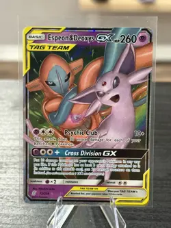 Espeon and Deoxys GX 72/236 Pokemon TCG Unified Minds Tag Team - NM - Image 1