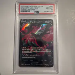 RARE GRADED PSA 10 2022 Pokemon JPN.SWSH Galarian Moltres V VStar Universe #080 - Image 1