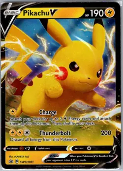 Pikachu V - SWSH061 SWSH: Sword & Shield Promo Cards - Pokemon Card - NM - Image 1