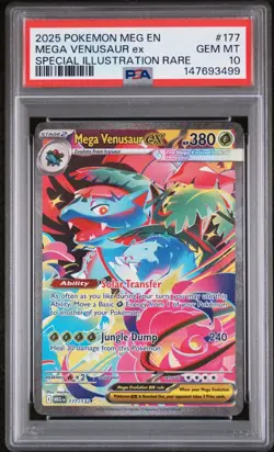 2025 POKEMON MEGA EVOLUTION SIR MEGA VENUSAUR EX 177/132 PSA 10 - Image 1