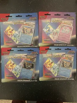 🔥 Pokemon TCG Prismatic Evolutions Tech Sticker Collection Set Lot of 4 Sealed - Image 1
