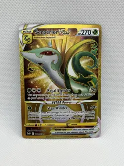 Pokemon Card - Serperior VSTAR Silver Tempest 210/195 Secret Rare SWSH GOLD NM - Image 1