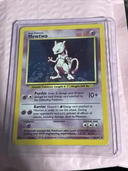 Pokemon Mewtwo Base Set Holo Rare Card 10/102 - Image 1