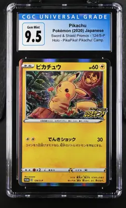 CGC 10 Pikachu - 124/S-P Sword & Shield Promos Regular (Japanese) Pokemon Card - Image 1