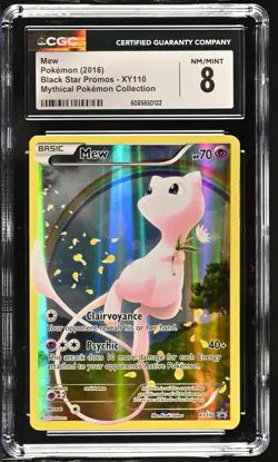 CGC 8 Mew 2016 Black Star Promos XY110 Mythical Collection Pokemon Card - Image 1