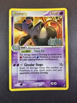 Grumpig 20/100 Reverse Holo Rare EX Crystal Guardians Stamped Pokemon Card LP+++ - Image 1