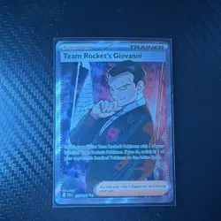 Pokemon Team Rocket's Giovanni Trainer Supporter Full Art Holo 225/192 Card - Image 1