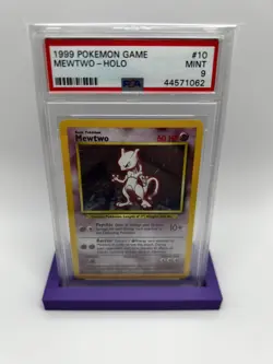 1999 Pokemon Base Set Unlimited Mewtwo Holo #10 PSA 9 Mint WOTC - Image 1