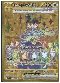 Pokemon Terapagos ex Hyper Rare Pokemon TCG Stellar Crown 173/142 - Image 1