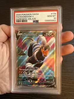 Houndoom V 178/189 Full Art 2020 Pokemon SWSH Darkness Ablaze PSA 10 Gem Mint - Image 3