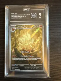 Ninetales 199/197 Illustration Rare 2023 Pokemon Obsidian Flames TAG 9 Mint - Image 1