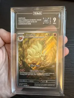 Ninetales 199/197 Illustration Rare 2023 Pokemon Obsidian Flames TAG 9 Mint - Image 3