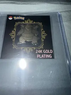 Blastoise 24K Gold Plated Pokemon Sticker Korean Striking Popping Candy - Image 2