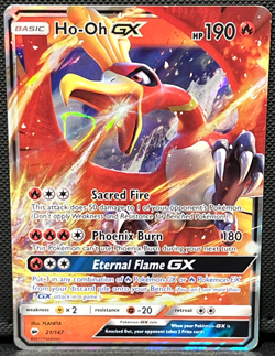 Ho-Oh GX 21/147 Full Art Holo - Sun & Moon - Burning Shadows - NM - Pokemon TCG - Image 1