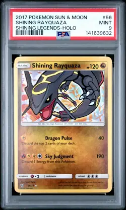 2017 POKEMON SUN & MOON SHINING LEGENDS #56 SHINING RAYQUAZA-HOLO PSA 9 - Image 1