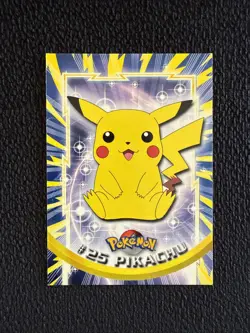 1999 Pokemon TV Animation Series 1 #25 Pikachu Blue Logo - Image 1