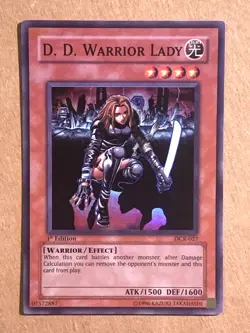 yugioh D.D. WARRIOR LADY DCR-027 1st Edition Super Rare Played - Image 1