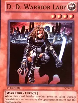 yugioh D.D. WARRIOR LADY DCR-027 1st Edition Super Rare Played - Image 2