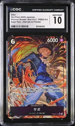 Sabo #PRB02-014 - One Piece - Alternate Art Parallel Super Rare CGC GEM MINT 10 - Image 1